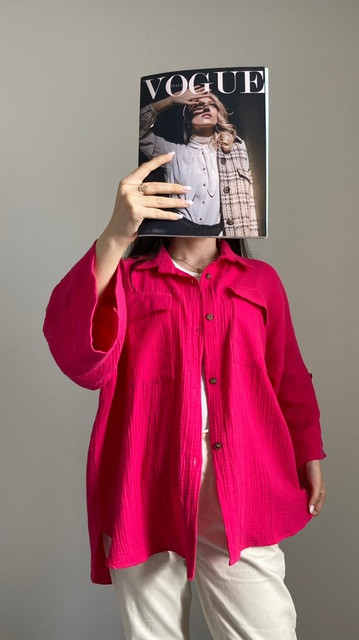 شومیز دبل فیس سرخابی