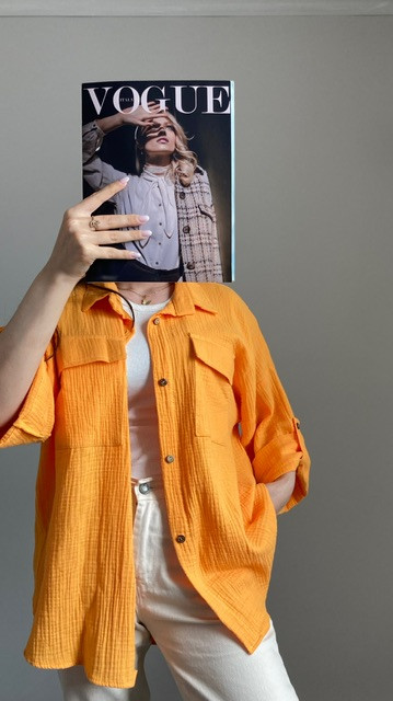 شومیز دبل فیس نارنجی