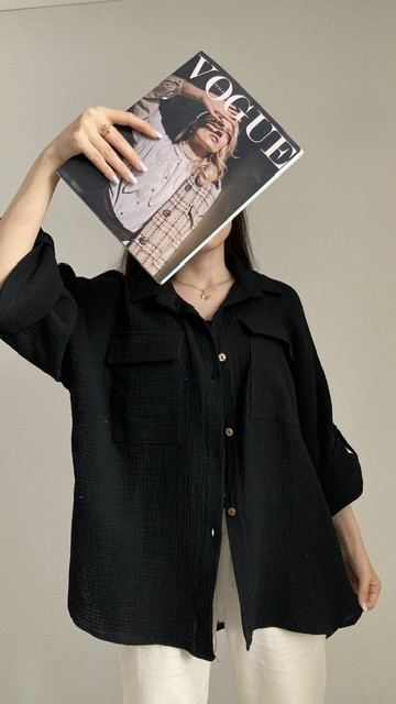 شومیز دبل فیس مشکی