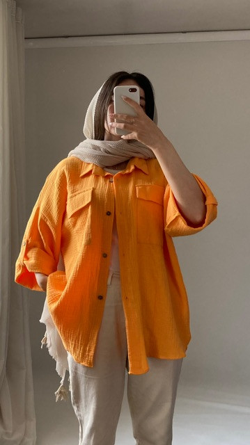 شومیز دبل فیس نارنجی